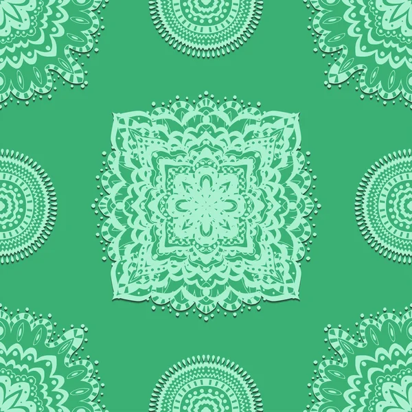 Seamless pattern on green background — Stock Vector