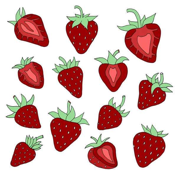 Set de fresas . — Archivo Imágenes Vectoriales