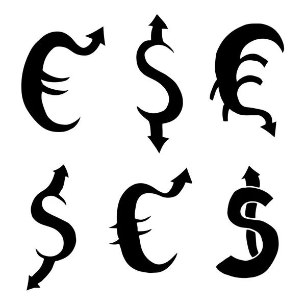 Dolar ve Euro — Stok Vektör
