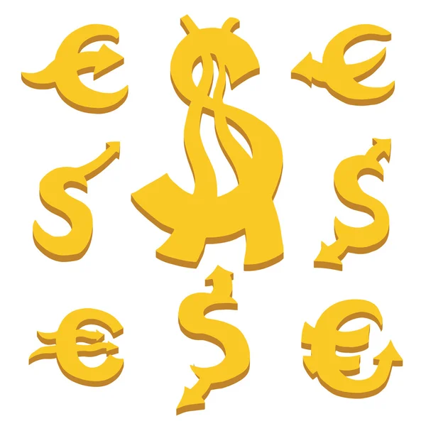 Доллар и евро — стоковый вектор