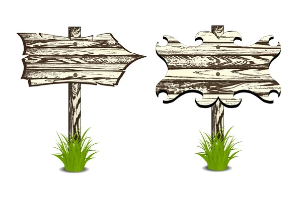 Signes et flèche en bois — Image vectorielle