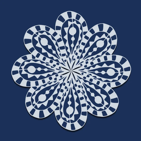 Abstraktní vektorový kruh květinový ornament. — Stockový vektor