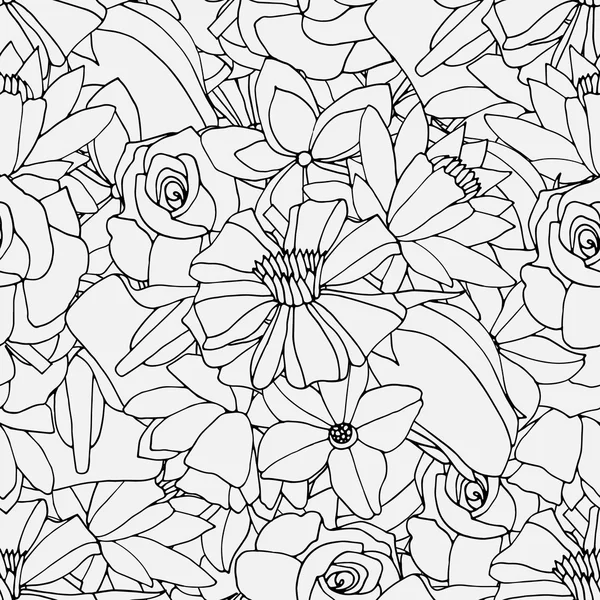 Motif floral sans couture — Image vectorielle