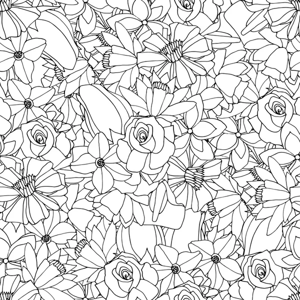 Bloemen naadloos patroon — Stockvector