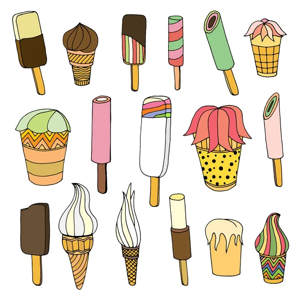 Conjunto de helados. — Archivo Imágenes Vectoriales