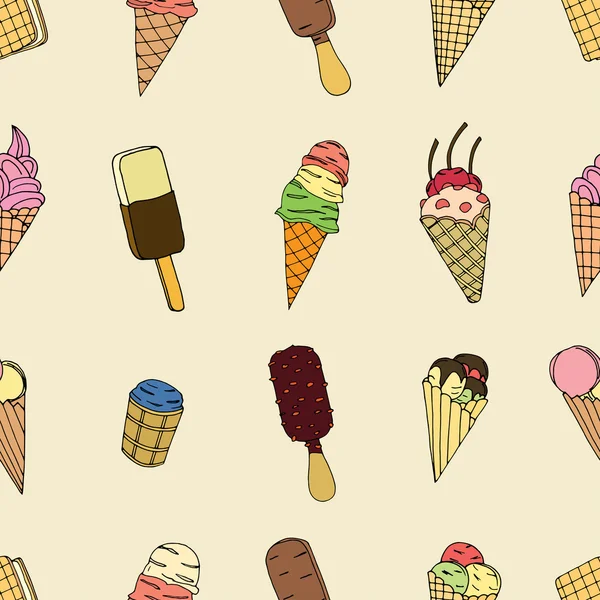 Seamless pattern with ice cream — Stock Vector