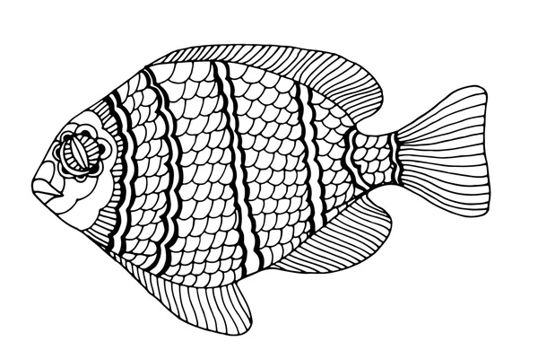 Pescado dibujado a mano — Vector de stock