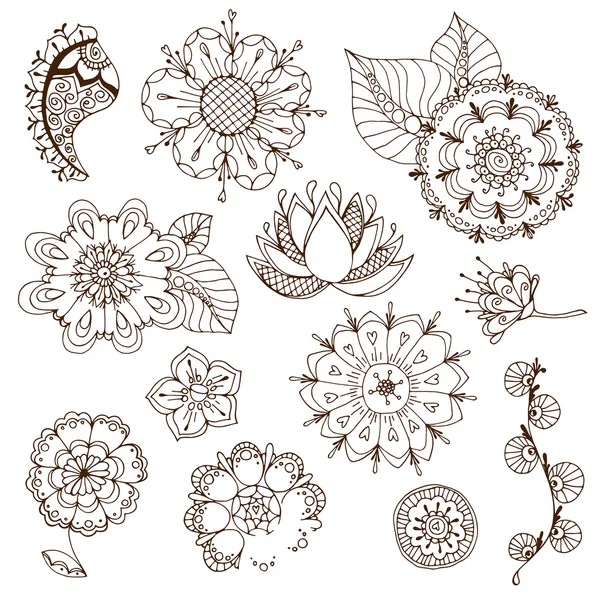 Flores incompletas — Archivo Imágenes Vectoriales