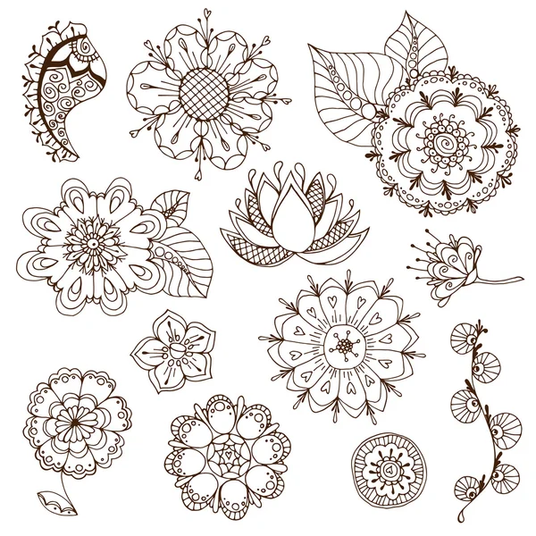 Sketchy flowers — Stok Vektör