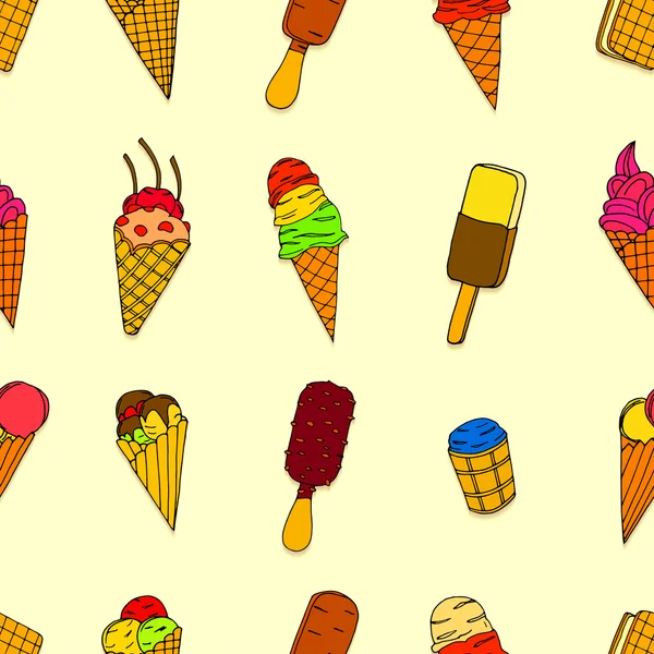 Seamless pattern with ice cream — Stock Vector