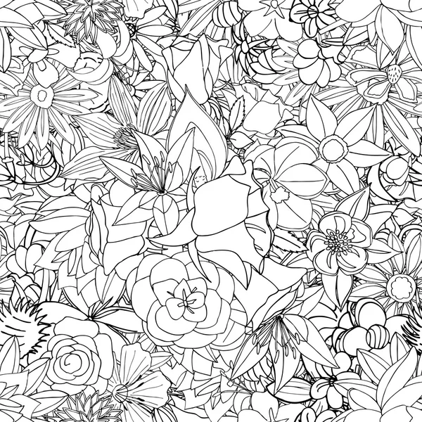 Bloemen naadloos patroon — Stockvector