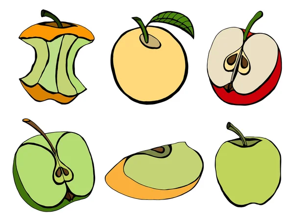 Set van appels — Stockvector