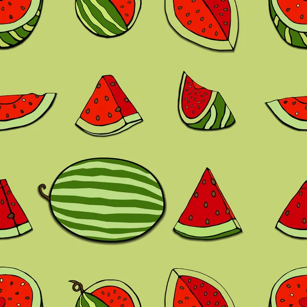 Mönster vattenmelon — Stock vektor