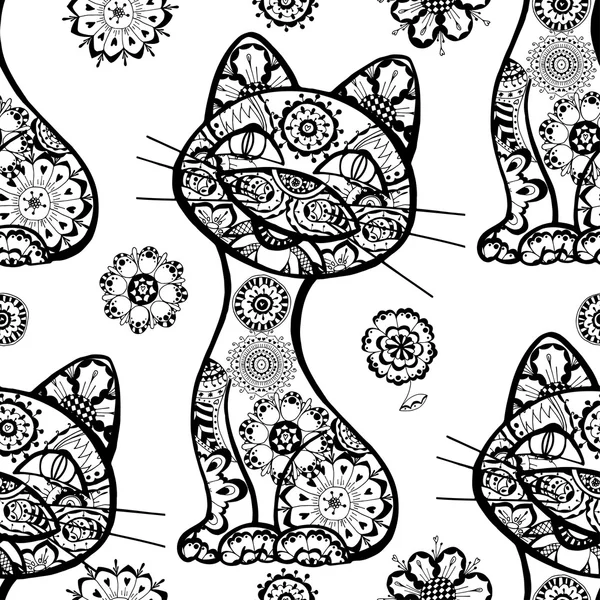 Seamless pattern od cats — Stock Vector