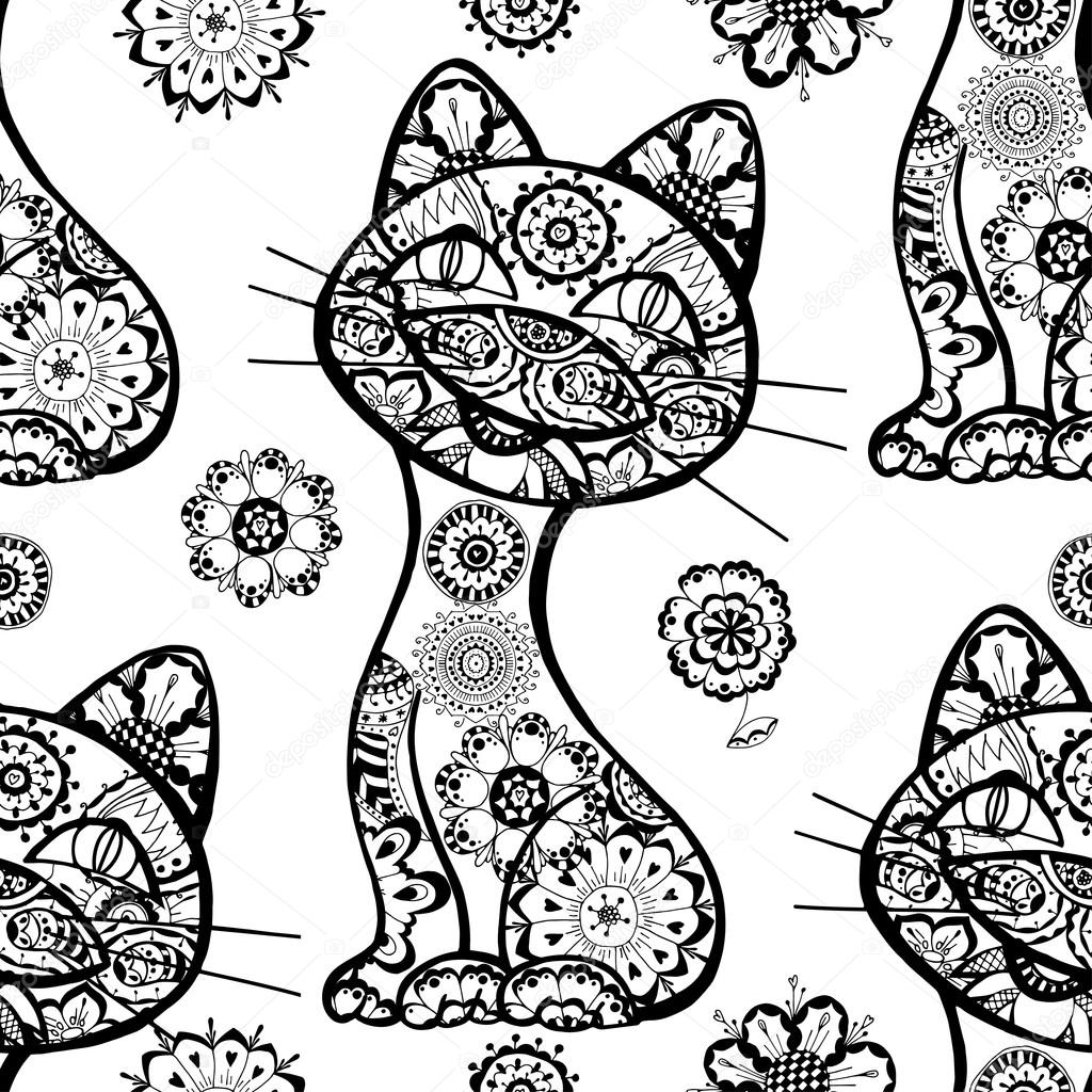 Seamless pattern od cats