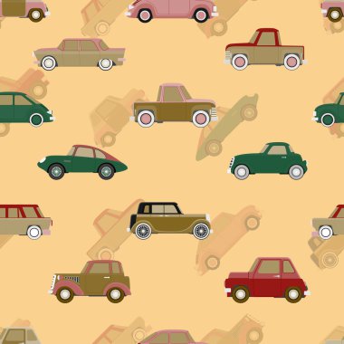 otomobil ile sorunsuz vektör desen