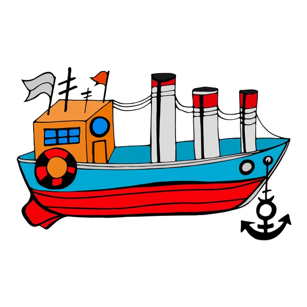 Velho barco — Vetor de Stock