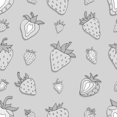 Dikişsiz desen tek renkli çilek kümesi