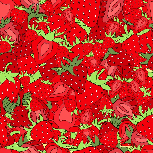 Seamless pattern Set red strawberries — Stock Vector