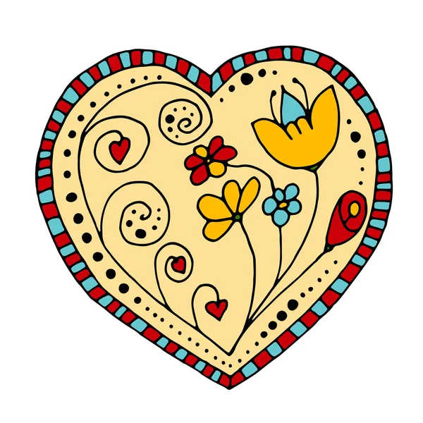 Corazón de Doodle incompleto — Vector de stock