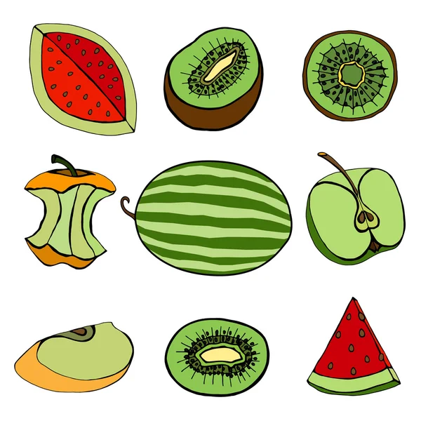 Набор фруктов — стоковый вектор