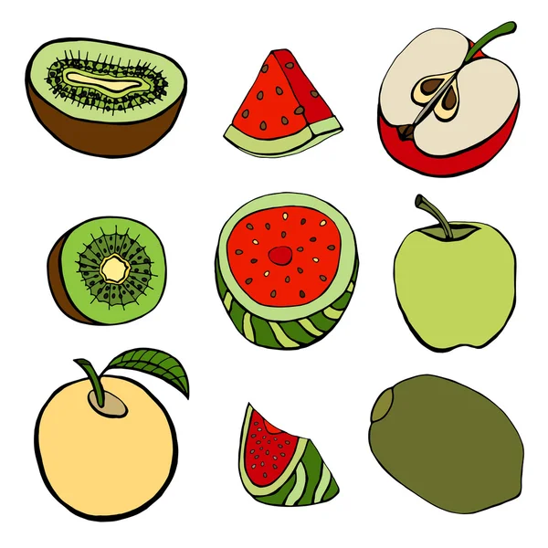 Conjunto de frutas — Vector de stock