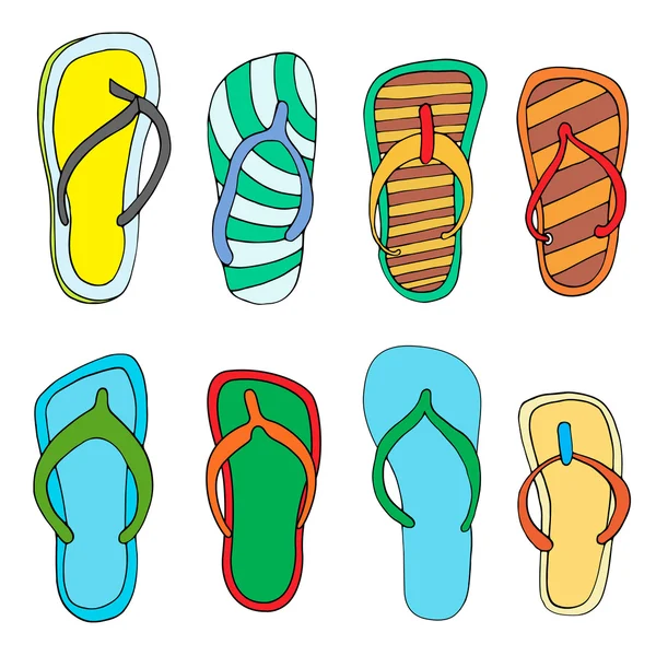 Chanclas coloridas — Vector de stock