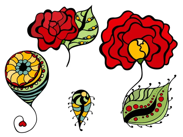 Simple floral drawings Vector Graphics