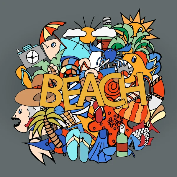 Garabatos de verano — Vector de stock