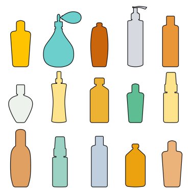 Doodle, vektör çizim ayarla şişe