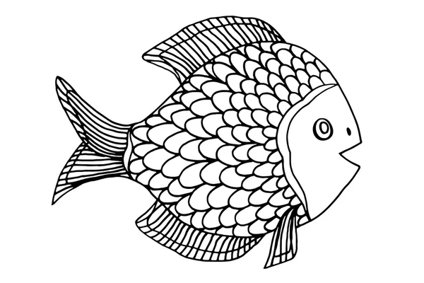 Zentangle peixe estilizado — Vetor de Stock
