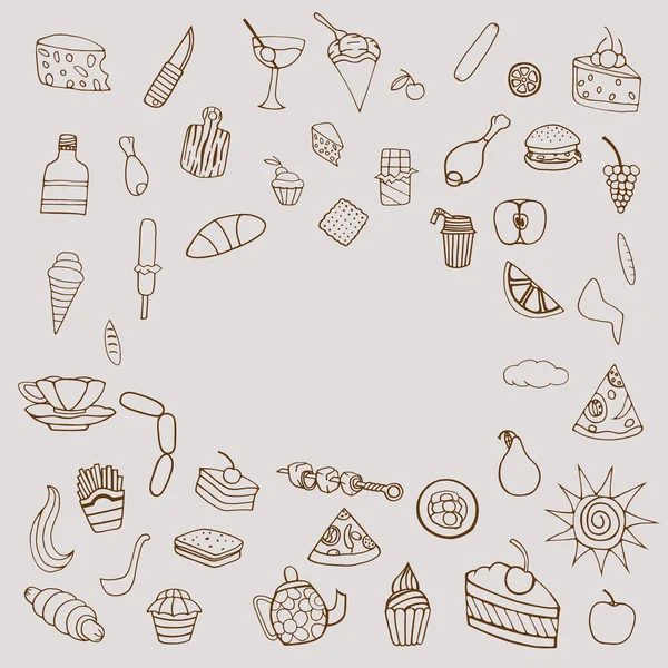 Set of food theme — Stock Vector