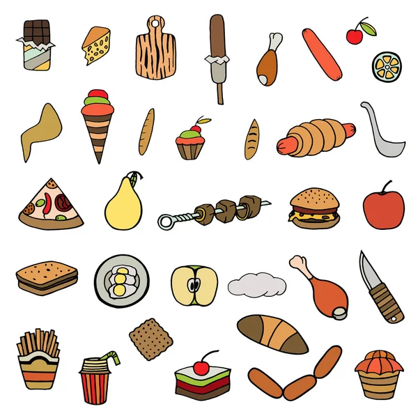 Set van voedsel thema — Stockvector