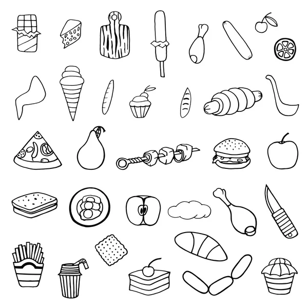 Set of food theme — Stock Vector