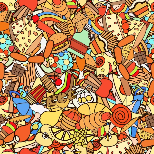 Food and sweets seamless pattern — Stock Vector