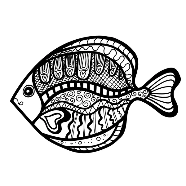 Pez estilizado Zentangle — Vector de stock