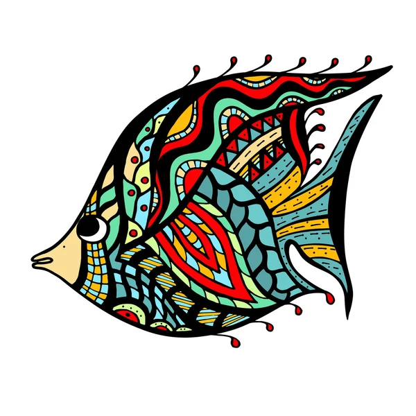 Zentangle stiliserade fisk — Stock vektor
