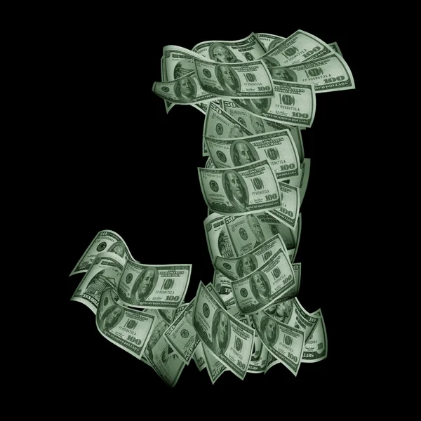 Alfabet z dolarów — Zdjęcie stockowe