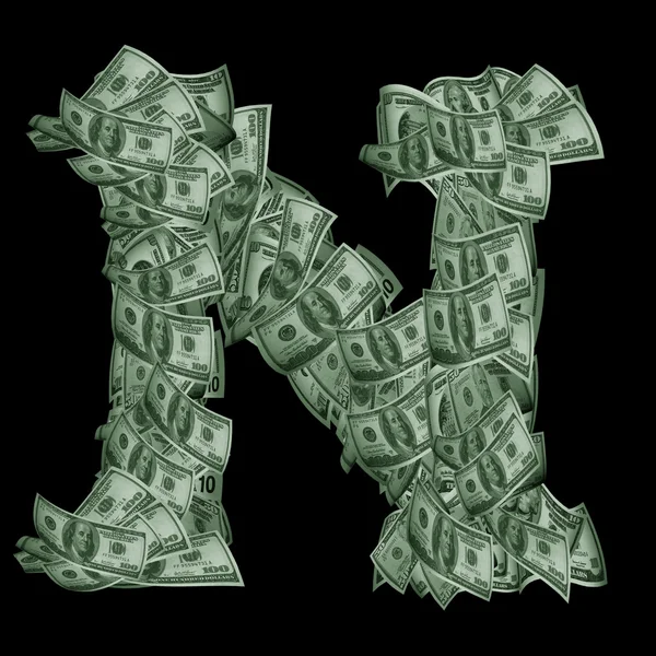 Алфавит из долларов — стоковое фото