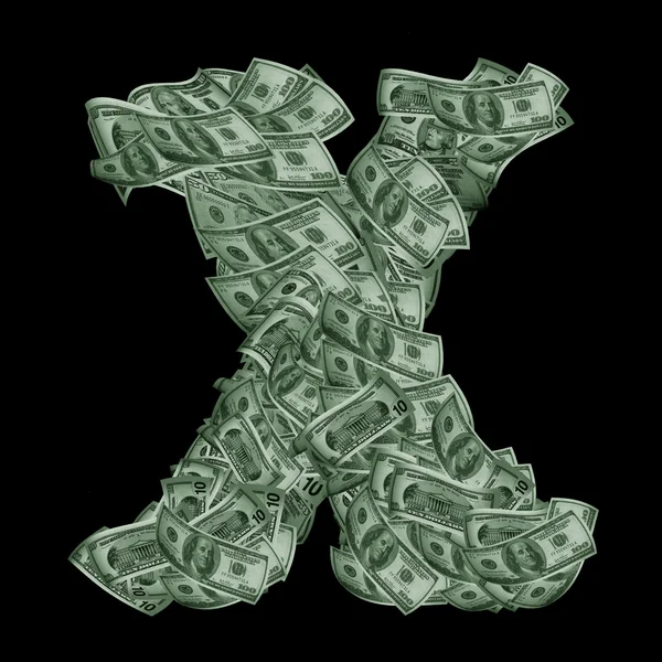 Alphabet made from dollars — Stock Photo, Image