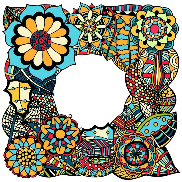 Zentangle floral ethnique — Image vectorielle