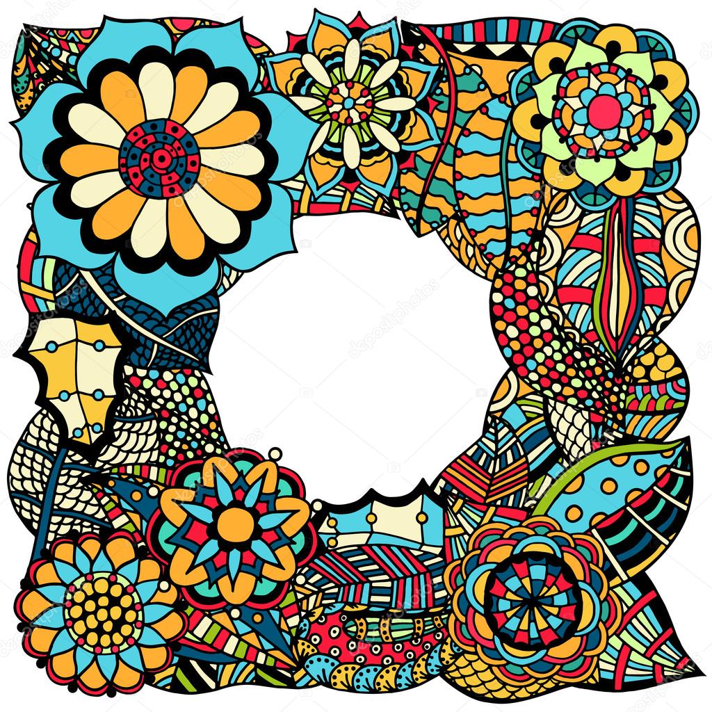 Ethnic floral zentangle