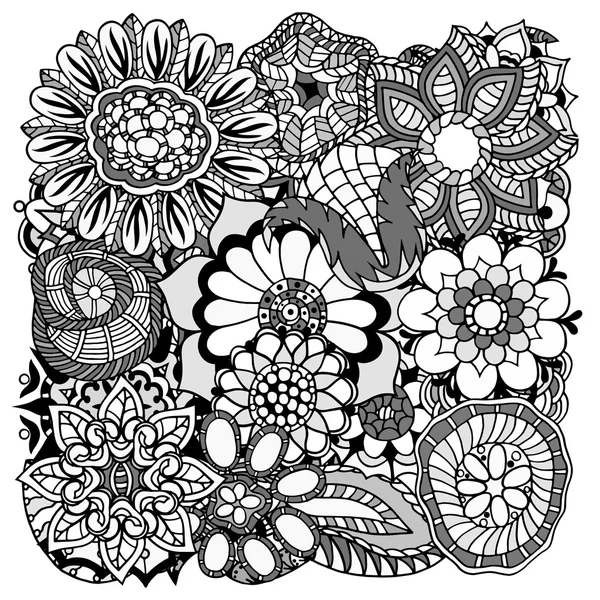 Zentangle floral — Image vectorielle