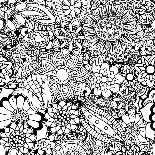 Ilustração floral do vetor doodle — Vetor de Stock