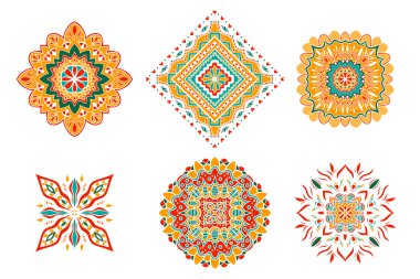 Renkli öğeleri kümesi.