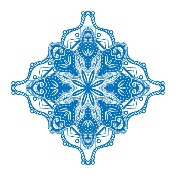 Ornement rond bleu — Image vectorielle