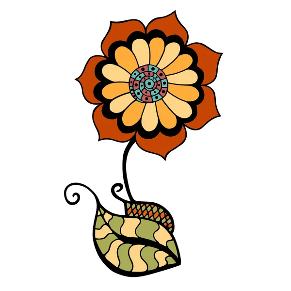Farbige Doodle-Blume — Stockvektor