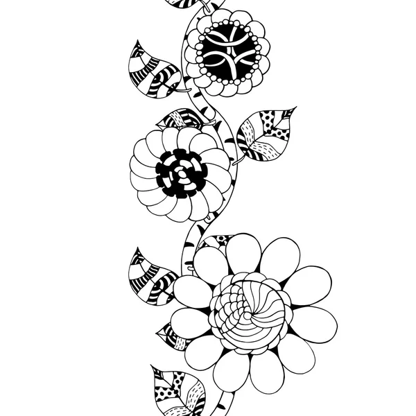 Монохромный цветочный узор . — стоковый вектор