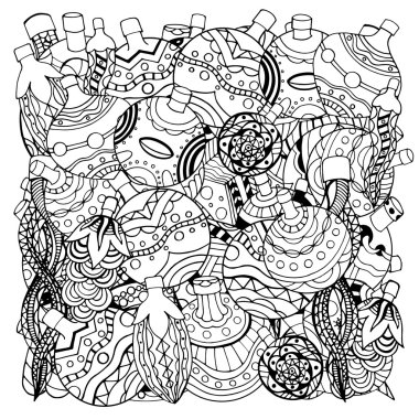 Noel çizilmiş dekoratif elemanlar