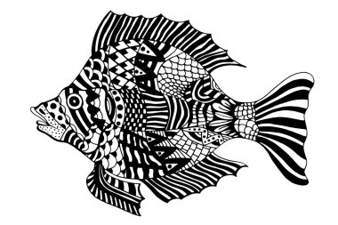 Zentangle balık stilize.